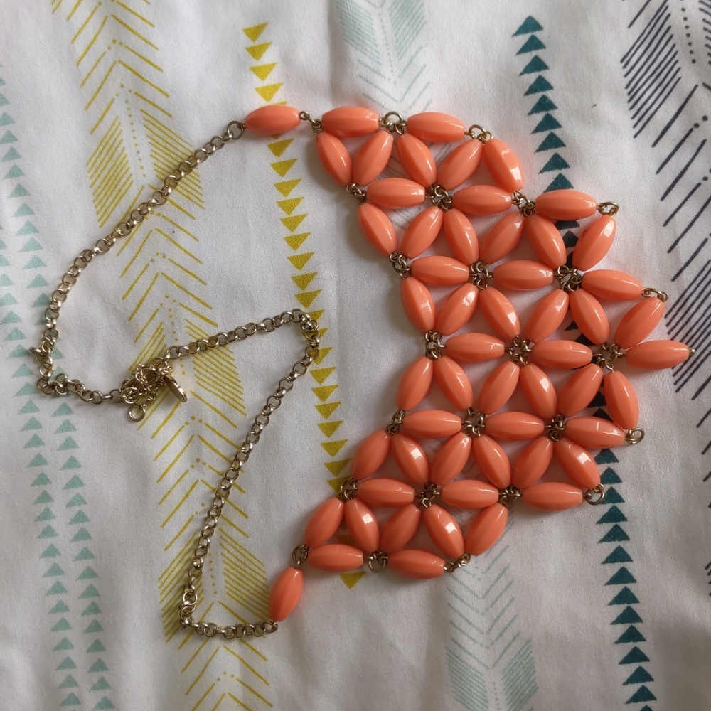 Coral colored necklace